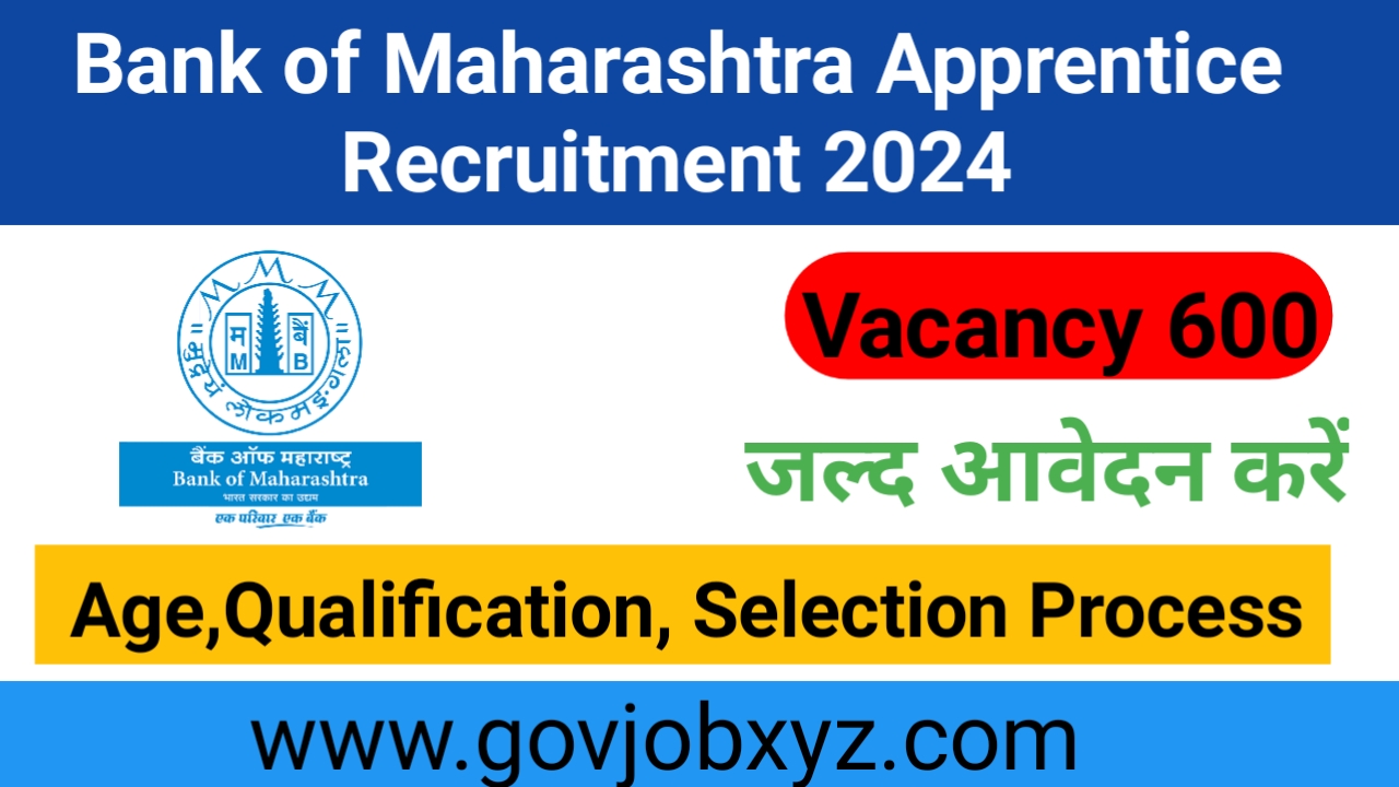 BANK OF MAHARASHTRA APPRENTICE RECRUITMENT 2024